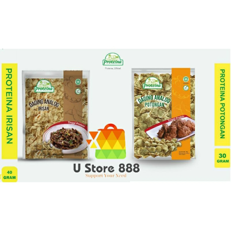 Proteina irisan 40 gram Proteina potongan 30 gram Protein nabati Daging nabati Vegan meat Proteina kemasan kecil