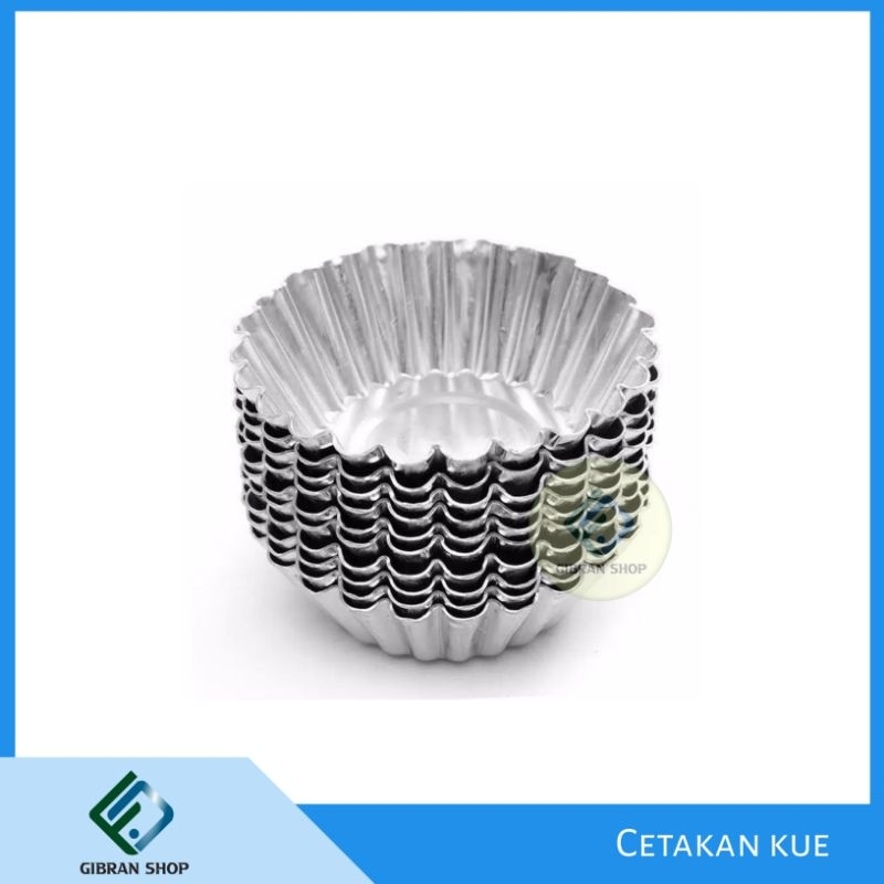 Cetakan Kue Pie Susu / Pie Buah / Kue Sus Mini Isi 20 Pcs  Diameter 2 cm 5 cm Alumunium Murah Anti K