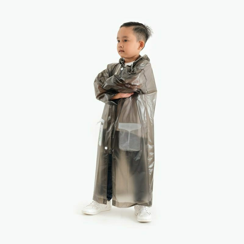 Jas Hujan Karakter Anak Kids Setelan &amp; Coat Hitam Mantel Ponco Anak 5-10 Tahun / Jas Hujan Anak / Mantel Anak Pelindung Hujan