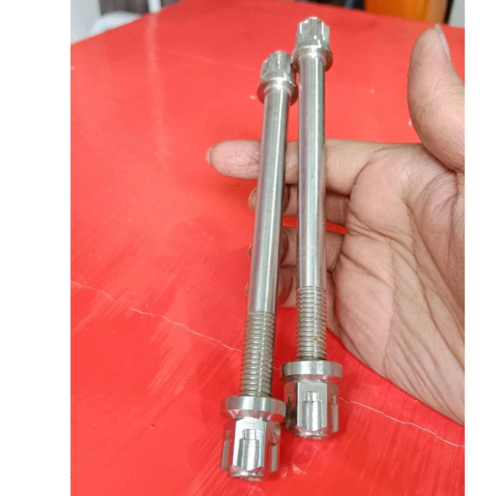 As Roda Velg Depan Stainless Shock Skok Ke Tromol Ninja Model Mur Baru 1Pcs