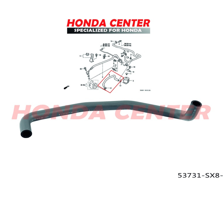 selang slang hose dari tabung ke pompa power stering steering honda city old z 1996 1997 1998 1999 2000 2001 2002 53731-SX8