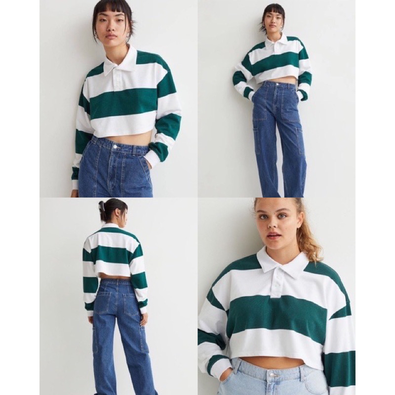 Rugby Cropped Sweatshirt / Atasan wanita