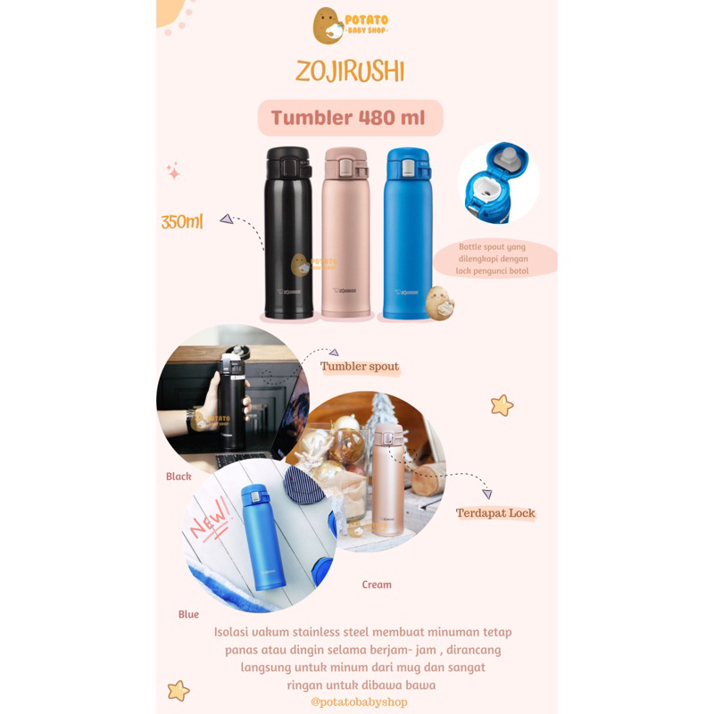 Zojirushi Vaccum Mug Termos 600ml SM-SD60, 480ml SM-SD48  &amp; 360ml SM-SD36 / termos air panas