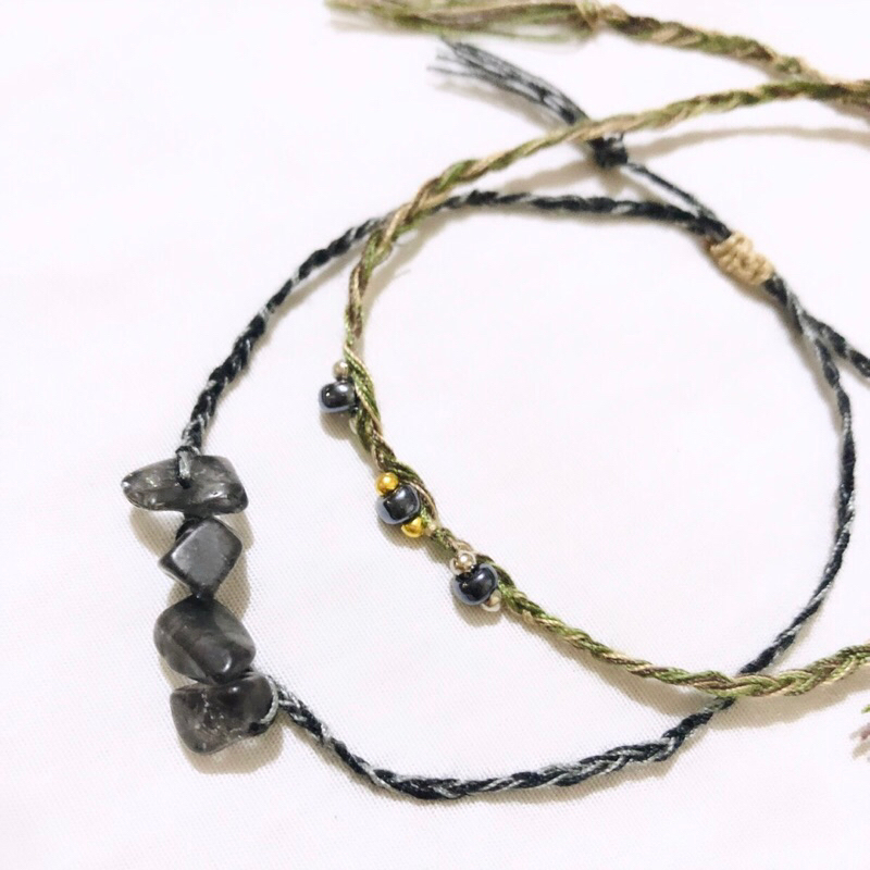 gelang crystal quartz •VALIENT• / crystal bracelet / quartz/ black quartz/code : F01