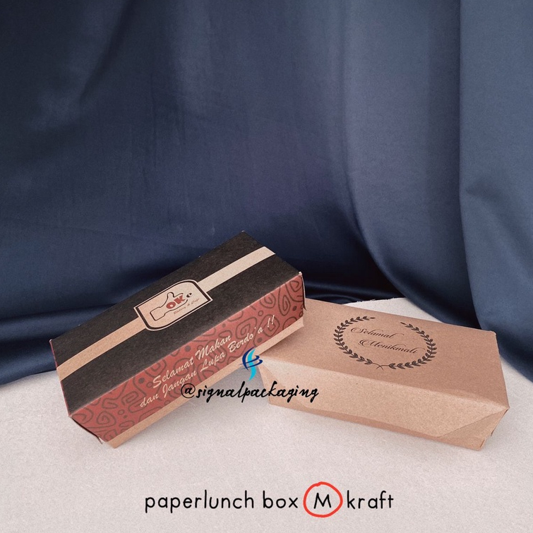 SABLON Paper Lunch Box Kraft Kotak Makan Nasi Paper Rice Kemasan Makanan  M, L MUMER DAN BERKUALITAS
