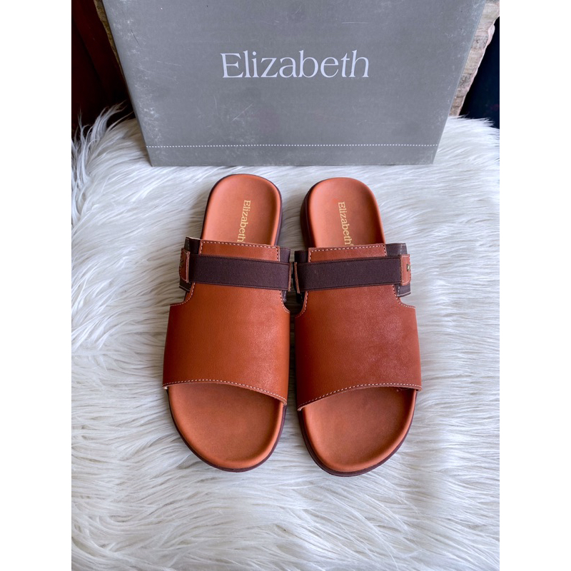 PSPGN.CO | SANDAL WANITA FLAT SLIDE ORIGINAL BRANDED ELIZABETH IN ORANGE 0468-0210-21 AUTHENTIC FROM