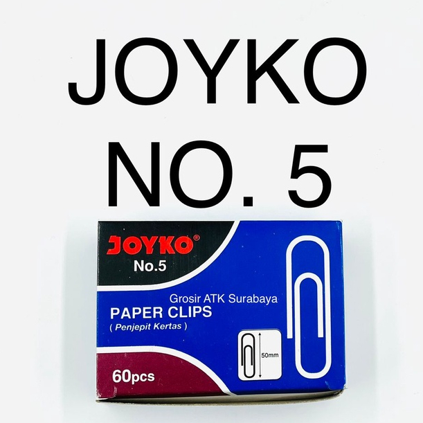 

( DAPAT 1 PAK KECIL ) PAPER CLIP JOYKO NO.5 / Trigonal Clip Klip Penjepit Kertas Joyko No.5