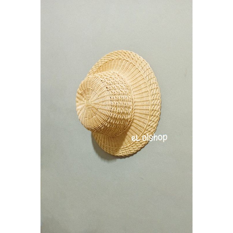Topi Pantai Rotan Topi Bundar Anyam