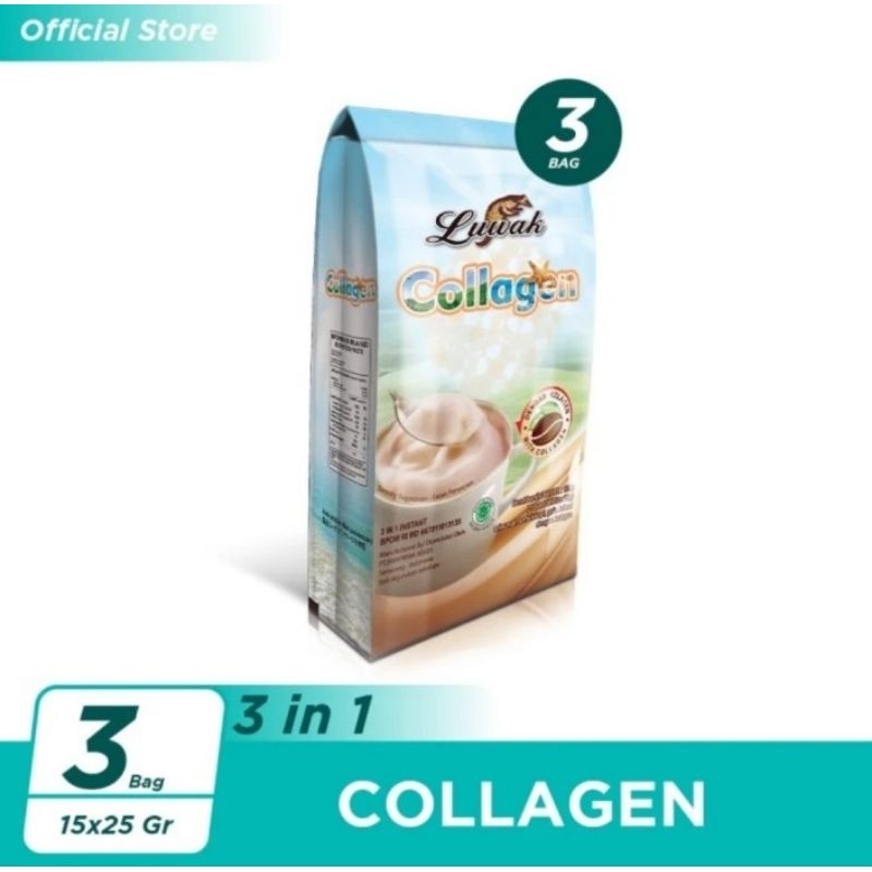 

Kopi Luwak White Koffie Collagen Bag 5x25gr Paket Triple Pack