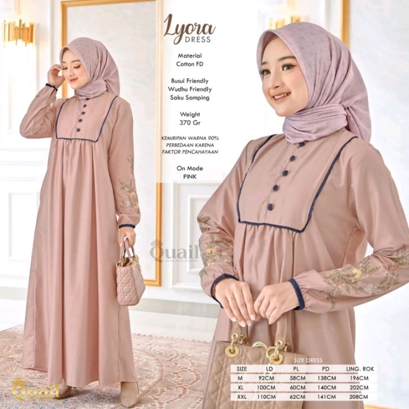 [NEW] LYORA DRESS ORI QUAIL HIJAB