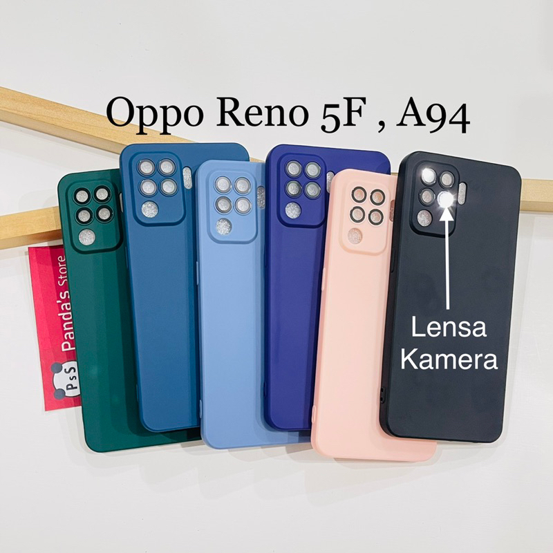 Case Oppo Reno 5F , A94 Lenspro Makaron Full Color Softcase Pro Lensa