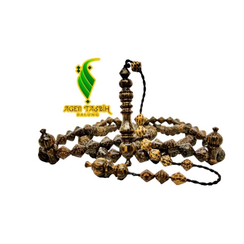 Tasbih Kayu Liwung Macan Motif wajik size 8mm asli original