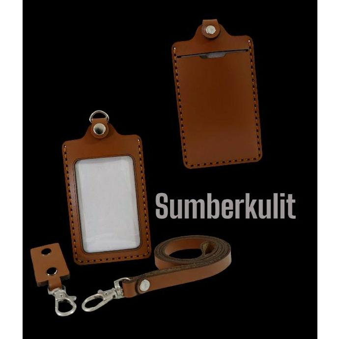 

ID CARD HOLDER KULIT NAME TAG KULIT GRATIS GRAVIR NAMA LOGO PERUSAHAAN