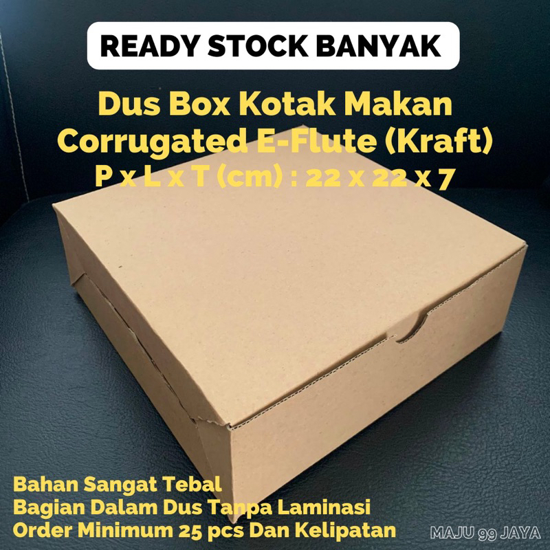 

Dus Box Kotak Makan / Hampers 22x22x7 EFlute Polos (Corrugated) Dus Coklat 22 x 22 x 7 - Dus Box Kotak Packaging Olshop 22x22 x 7 / Dus Box Kotak Nasi R10B 22 x 22x7
