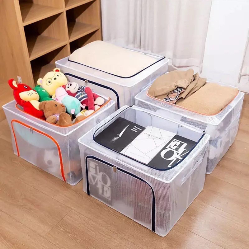 Storage Box organizer Transparan Kapasitas 24L 66L 100L/ Tempat Penyimpanan serbaguna