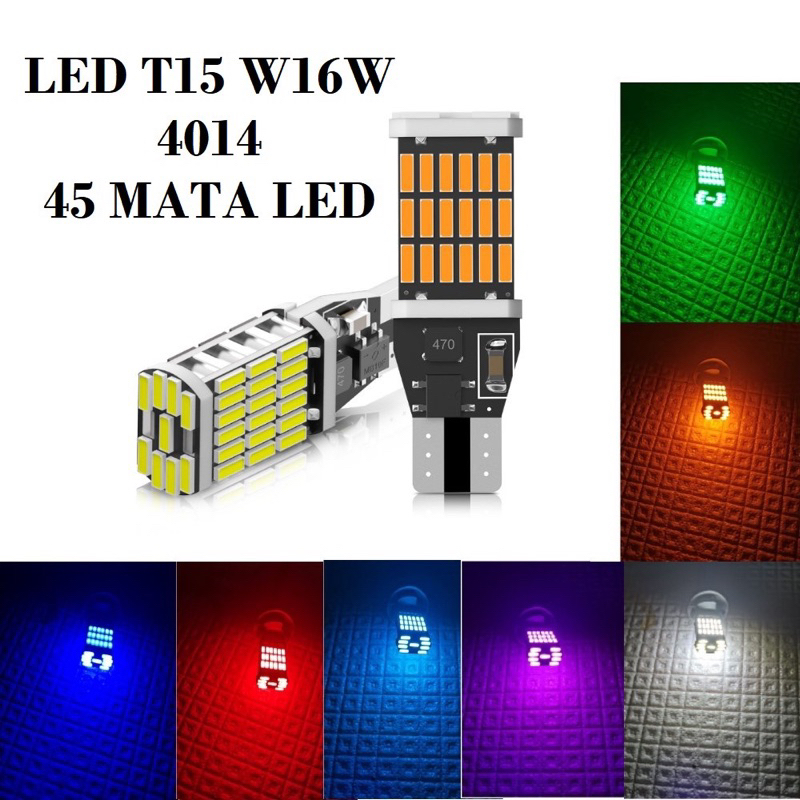 (harga sepasang)lampu sen DAJJAR senja T10 16W canbus 45 super bright