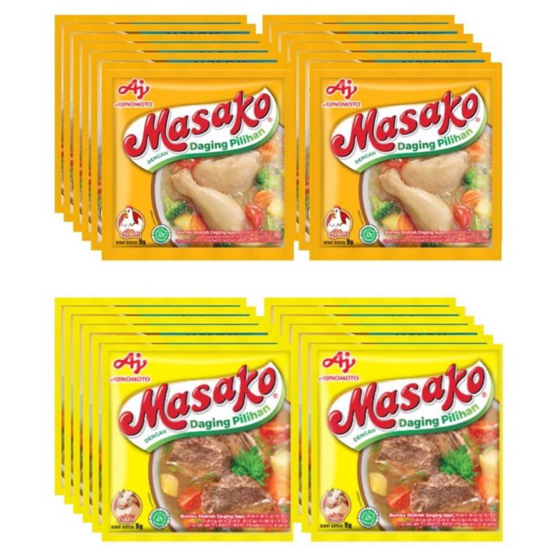 

(12 sachet = 1 renceng) Penyedap Rasa Kaldu MASAKO AYAM / SAPI