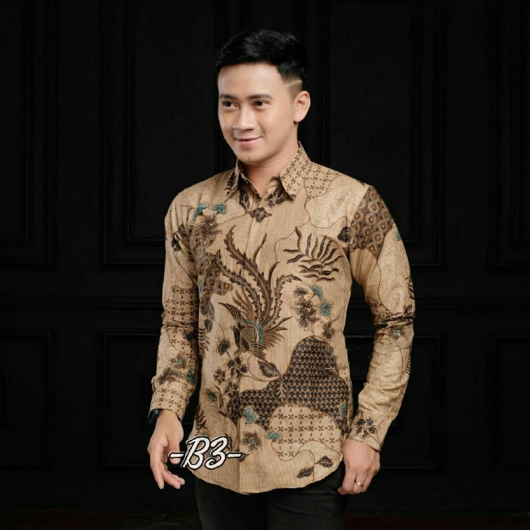 ARTONESIA KEMEJA BATIK PRIA LENGAN PANJANG BERKUALITAS M L XL XXL REGULER MOTIF SEKARJAGAD