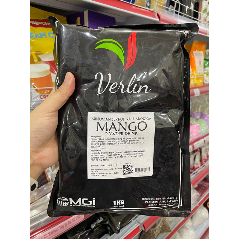 

Bubuk Minuman Serbuk Verlin Rasa Mango Mangga Kemasan 1kg