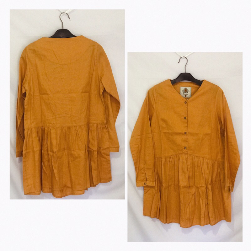 Le Rosetz Tunik Katun Kuning Mustard Uk S