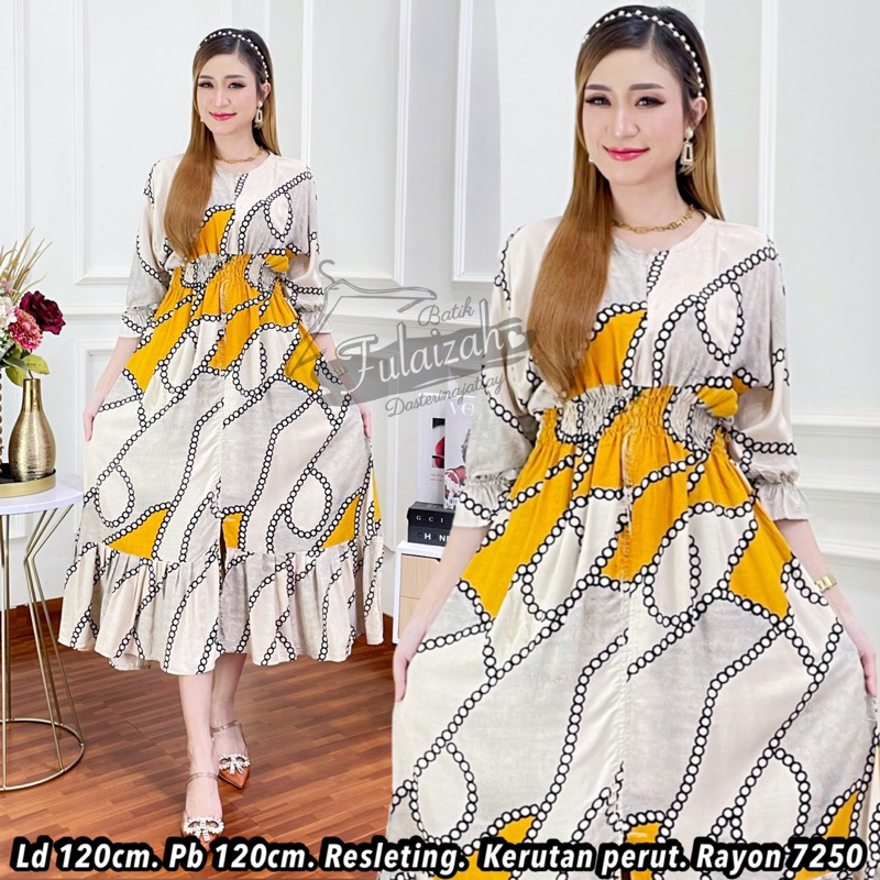 Fulaizah Assanty Dress Lengan 3/4 Daster Nyaman Bumil Busui Friendly