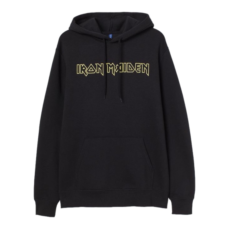 ( 8.8 ) Hoodie H&amp;M Unisex Iron Maiden Sablon Black Hitam Flecee Katun Lembut Tebal, Free Papperbag