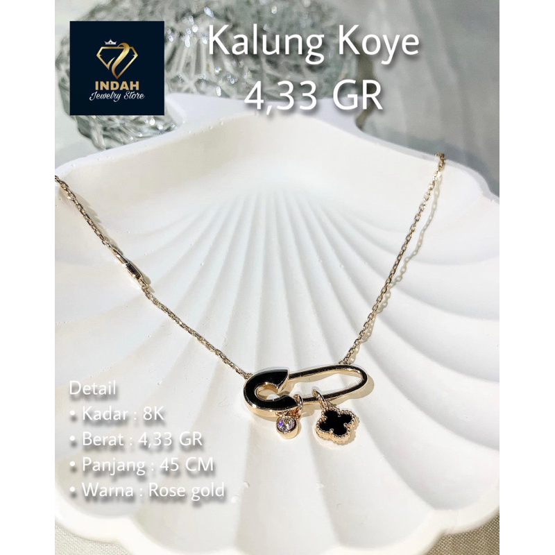 Kalung Koye VC Black x Peniti Kadar Emas 375%