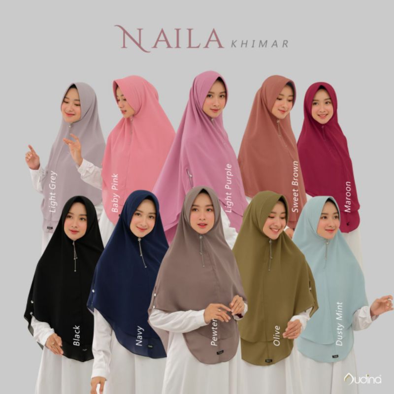Naila khimar Ceruty babydoll by Audina ORI/Khimar Pet Antem/Jilbab Hijab Instan