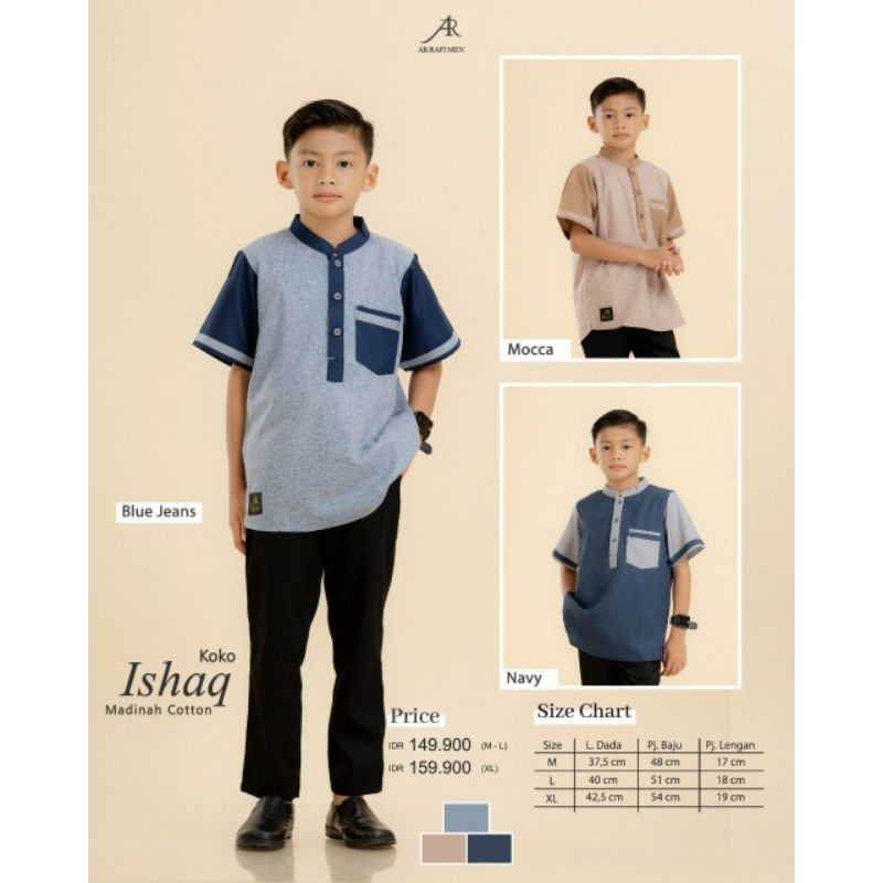 KOKO ISHAQ by Arrafi Koko anak Kemeja muslim anak lengan pendek terbaru