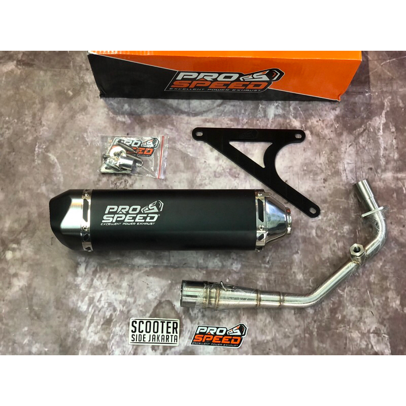 Knalpot ProSpeed Black CNC Vespa Lx S Lxv Primavera Sprint 3V & Iget