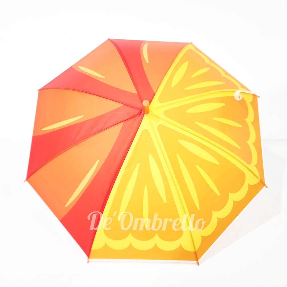 (007F) Payung PVC 8 Sisi Motif Mix Fruits/Payung Tongkat/Payung PVC