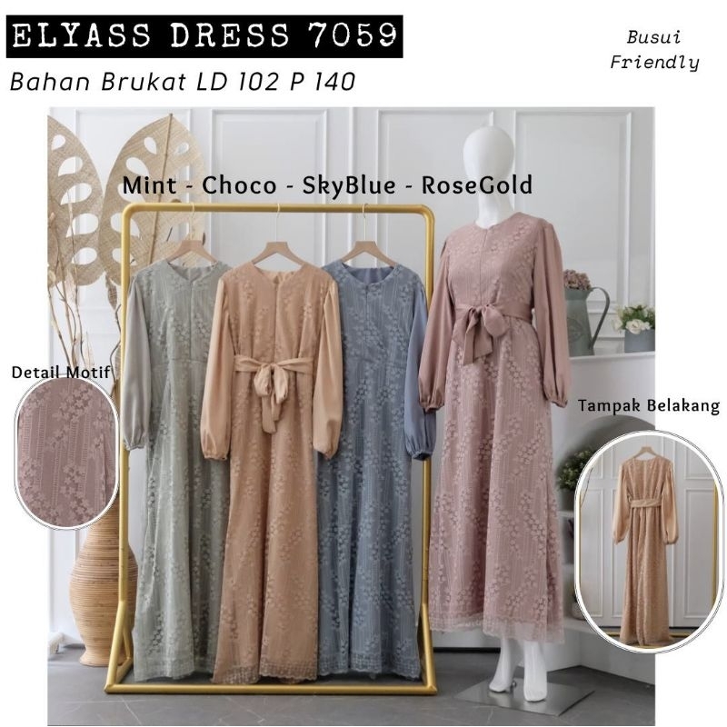 ELYASS DRESS / DRESS KONDANGAN / DRESS BRIDESMAID/ BUSUI FRIENDLY / DRESS LEBARAN /DRESS PESTA SAGE BUSUI /GAMIS PESTA