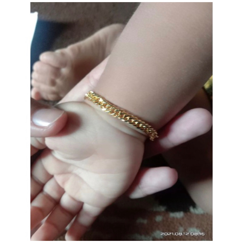 gelang bayi/anak sisik naga lapis emas 24k