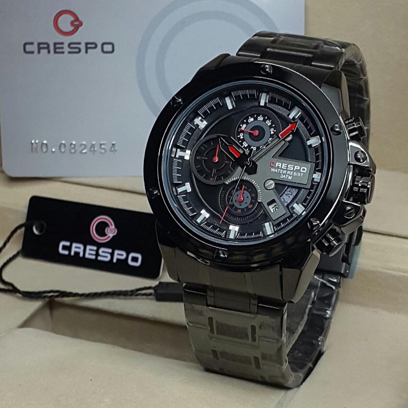 jam tangan pria chrono aktif crespo C5023G water resistand Analog-Digital