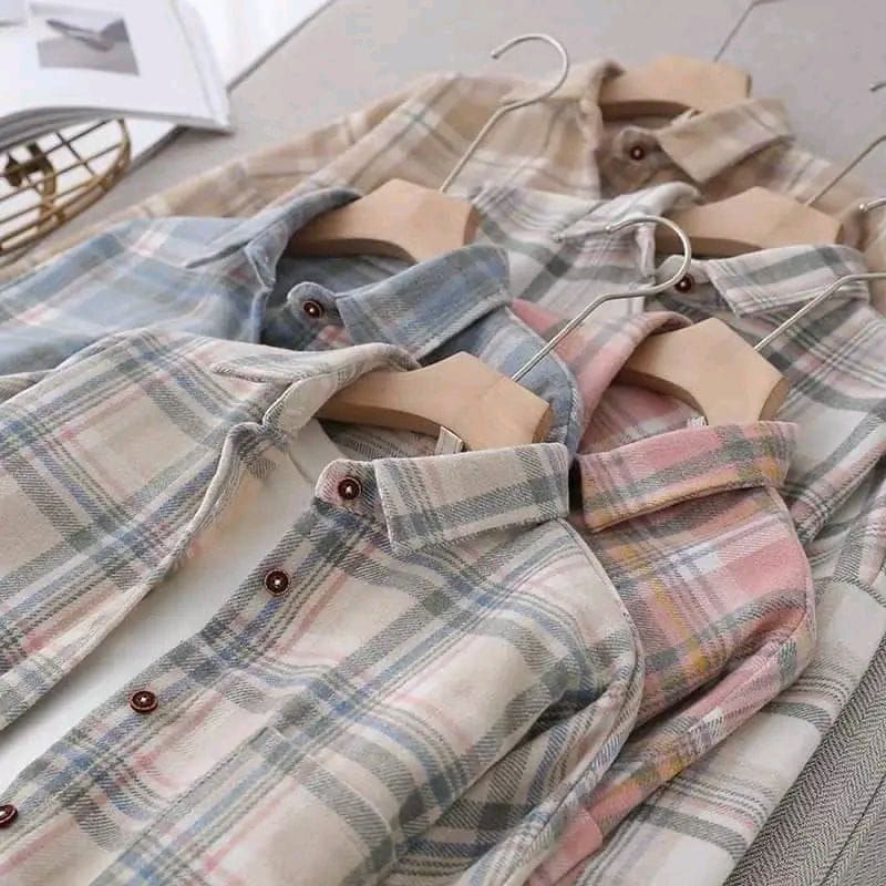 flanel wanita panjang atasan unisek kemeja flannel best seller