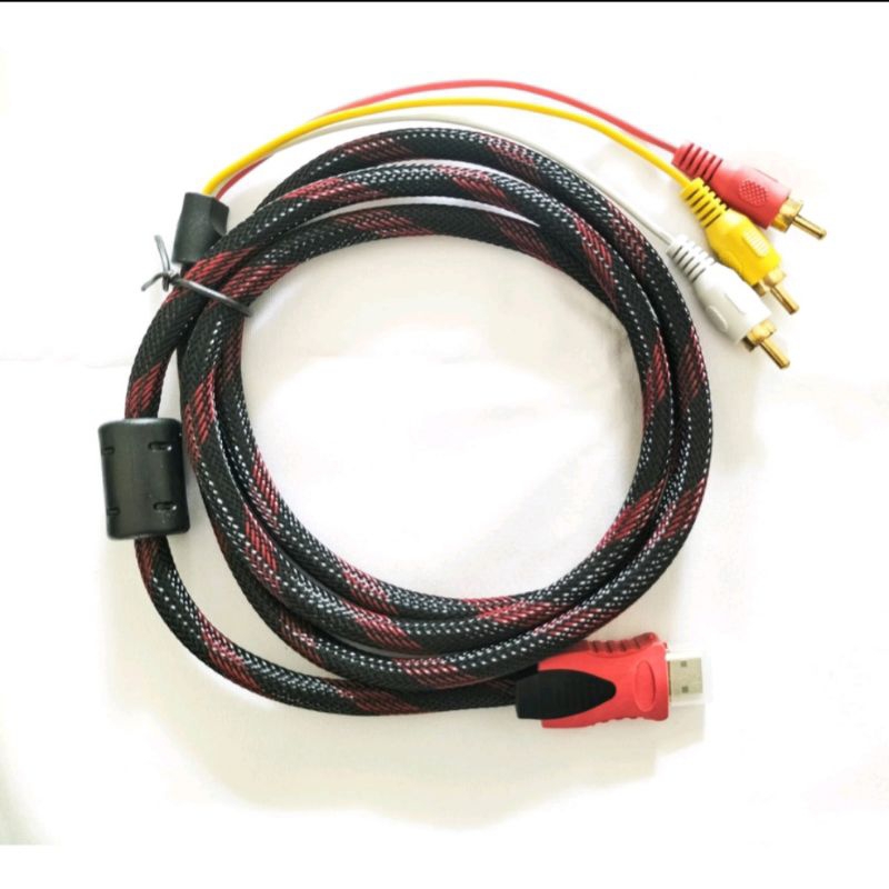 HDMI to RCA HDMI 3 RCA 1,5 meter mengkonfersi dari HDMI ke RCA HDTV 1080