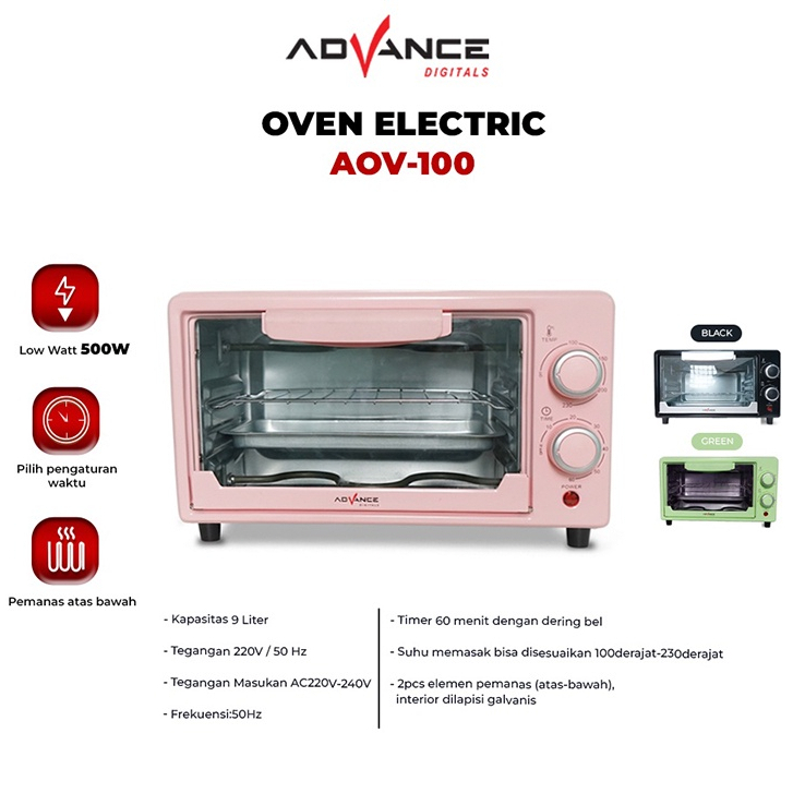 【Garansi 1 Tahun】ADVANCE Oven Listrik Low Watt 9 L-400 Watt Electric Oven