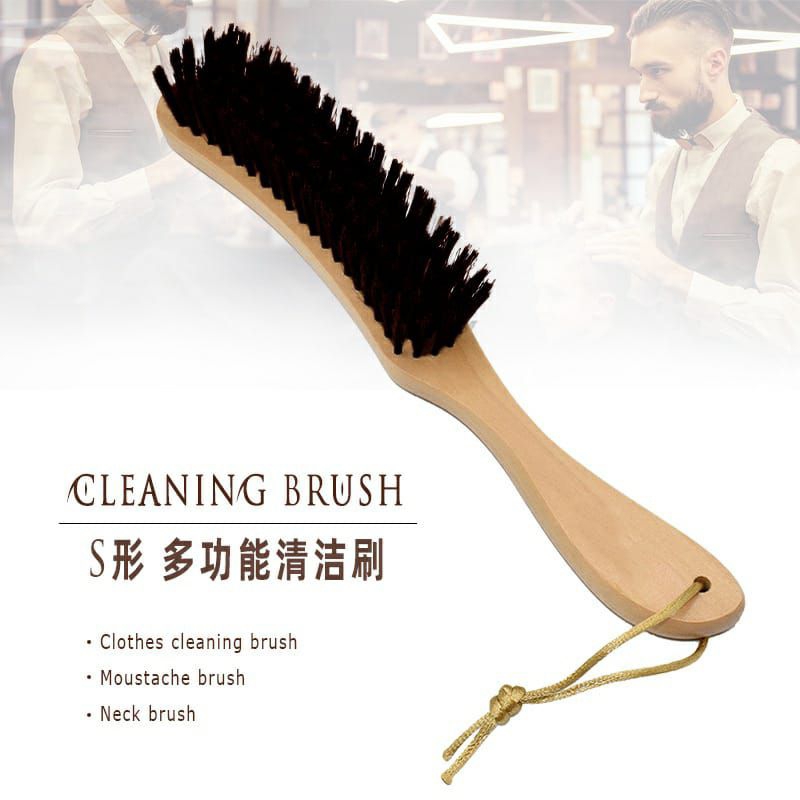 Sikat Barbershop dan Salon Pembersih Leher, Sikat Leher Gagang Kayu, Pembersih Rambut, Sikat Cukur