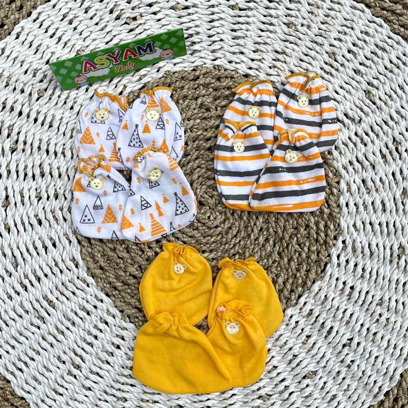 3 Pasang Sarung Tangan Kaki Sarung Tangan Sablon Sartaki bayi kaos kaki bayi DNW BABY