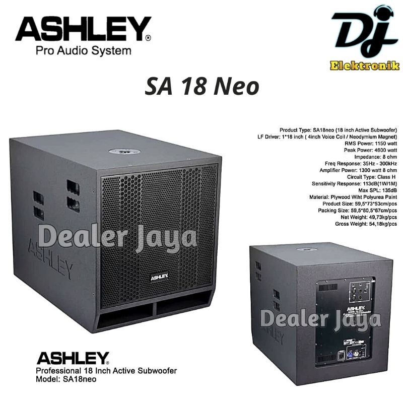 Speaker Subwoofer Ashley SA 18 NEO / SA18 NEO - 18 inch Aktif