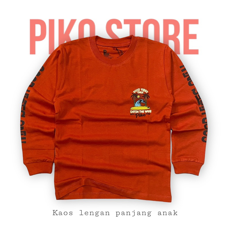 Piko baju kaos anak laki-laki usia 1-12 tahun lengn panjang