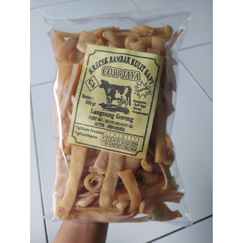 

Krecek / Kerupuk Rambak Sapi Stik 500 gram