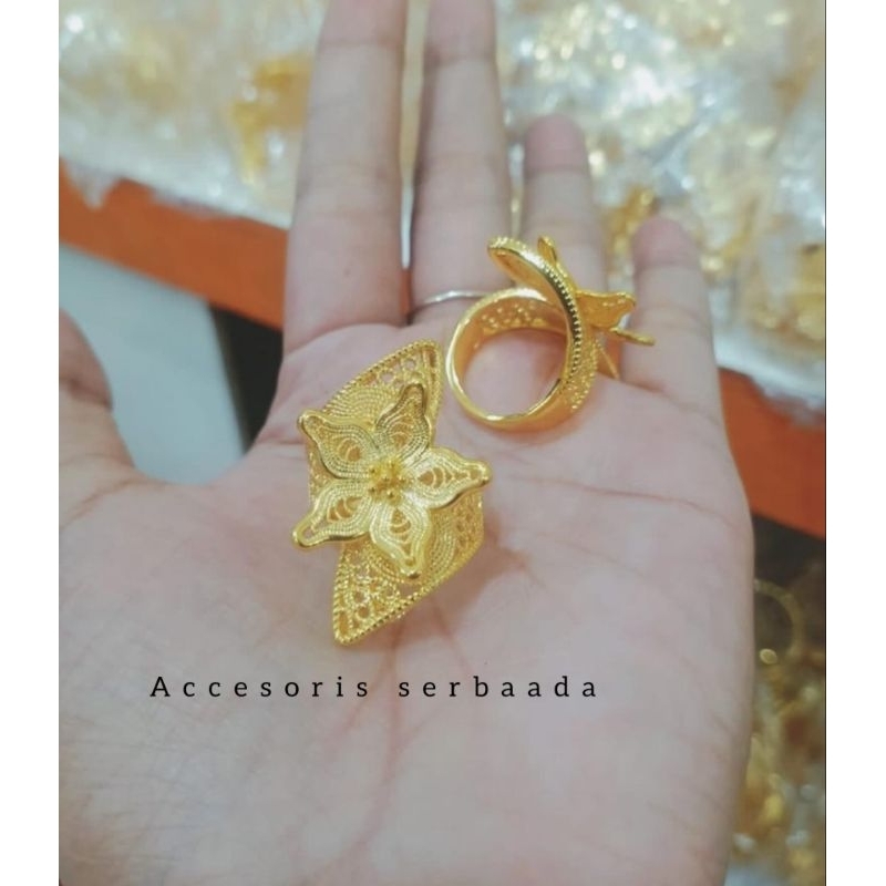 Cincin Bunga Kendari Perhiasannya Xuping Lapis Emas24k