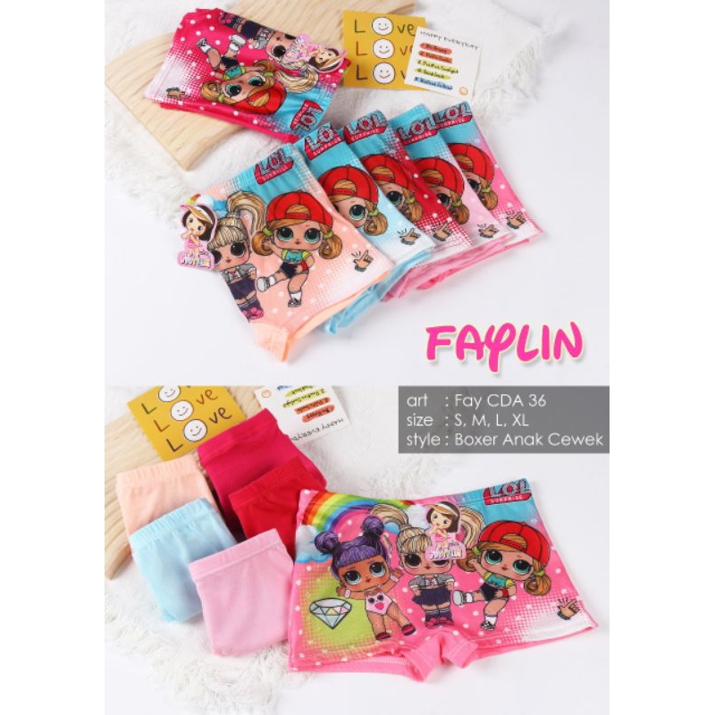 6PCS CELANA STRIT ANAK CEWEK LOL KARAKTER