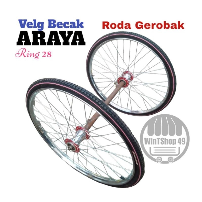 Roda gerobak roda becak merk Araya