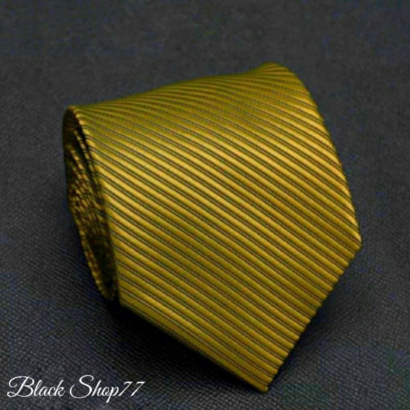 Dasi Pria Dasi Panjang Dasi Motif Salur Gold/Emas 3 Inchi 8 Cm