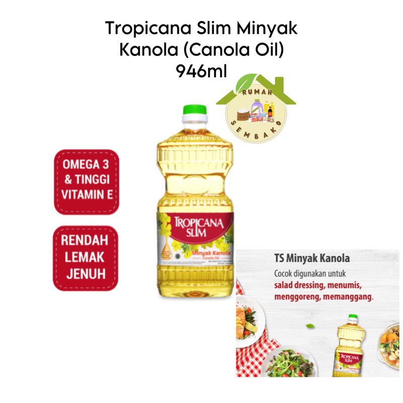 Jual Tropicana Slim Minyak Kanola Canola Oil 946ml Shopee Indonesia