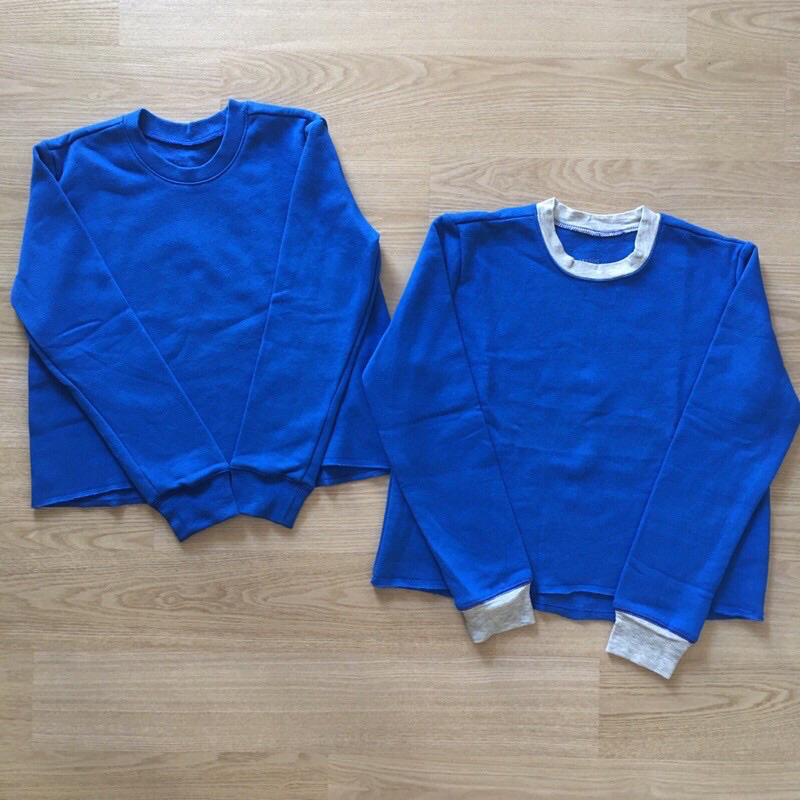 Sweater crop top JUSTICE anak perempuan(warna biru elektrik) size 6/7 Y dan size 8Y