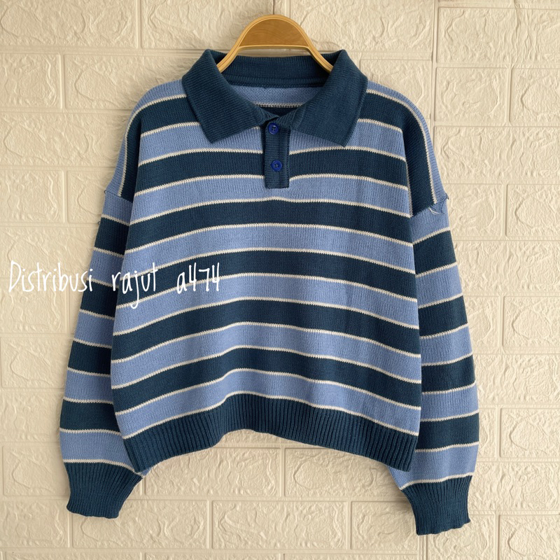 POLO SWEATER STARLA BLASTER BLOUSE STRIPPE LENGAN PANJANG-Asta denim