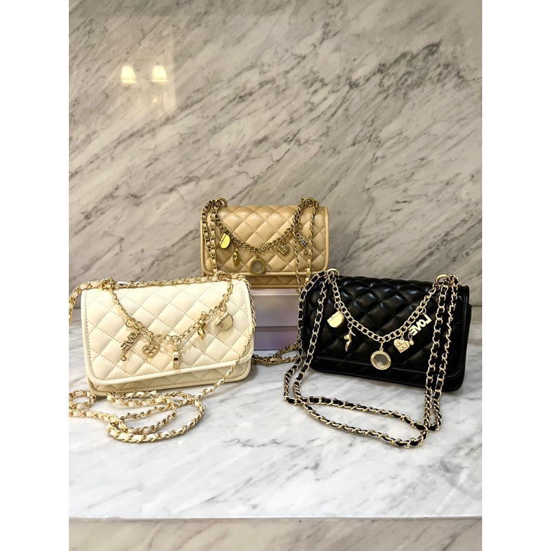 TAS SELEMPANG WANITA CNK RANTAI / TAS WANITA C BAG CHARM GIFT SET BOX 0477